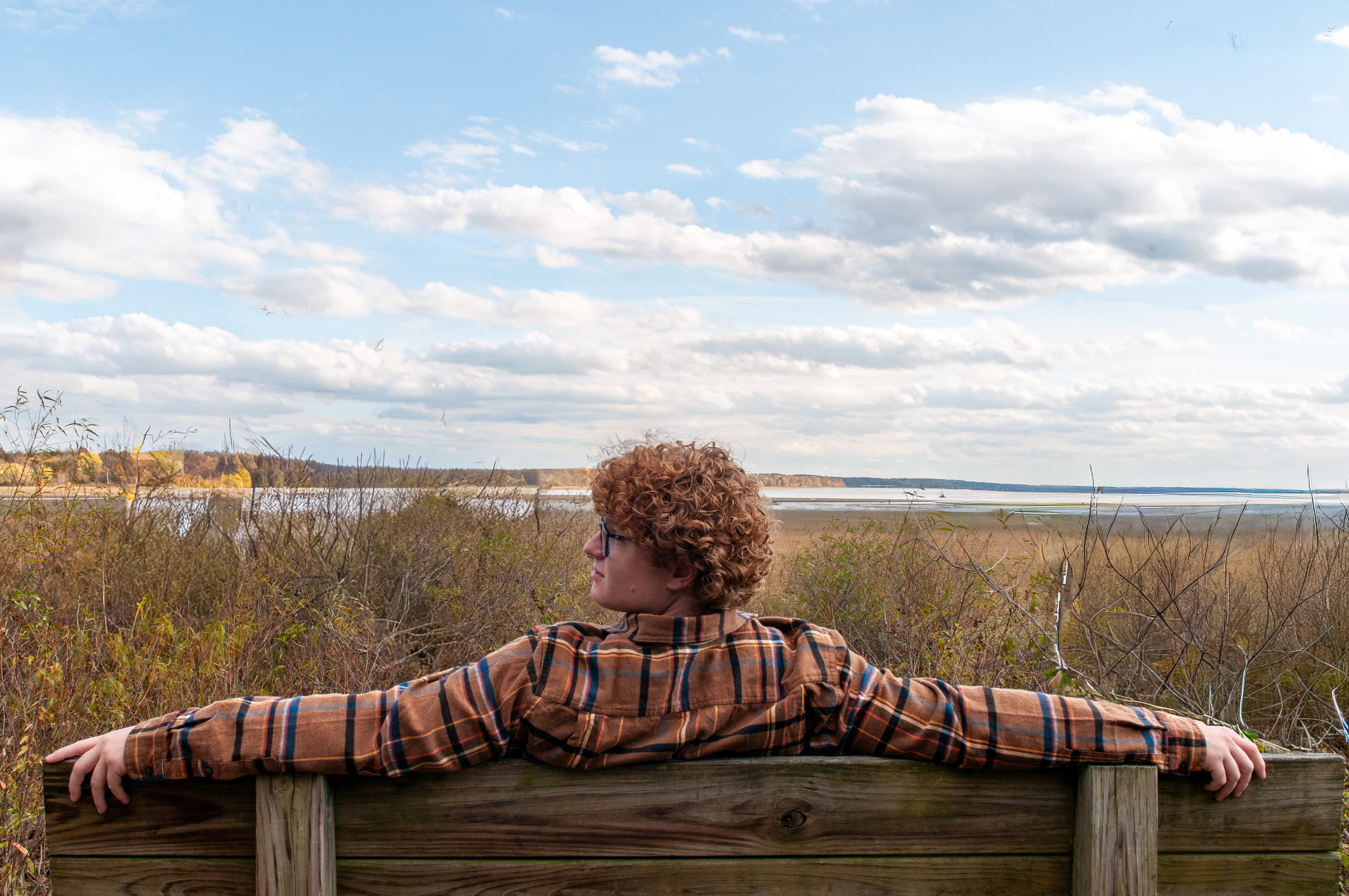Kellen looking out over a lake